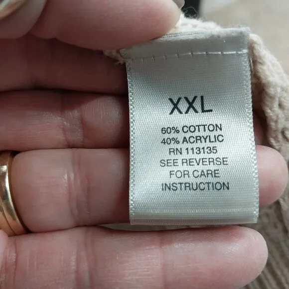 3308 Size XL Leo & Nicole Tan Cardigan Sweater. - Picture 7 of 7